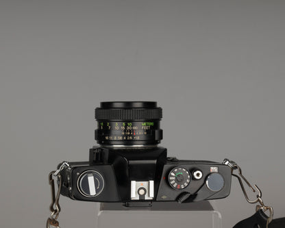 Appareil photo reflex Vivitar 220/SL 35 mm avec objectif 50 mm f1.8 et étui toujours prêt